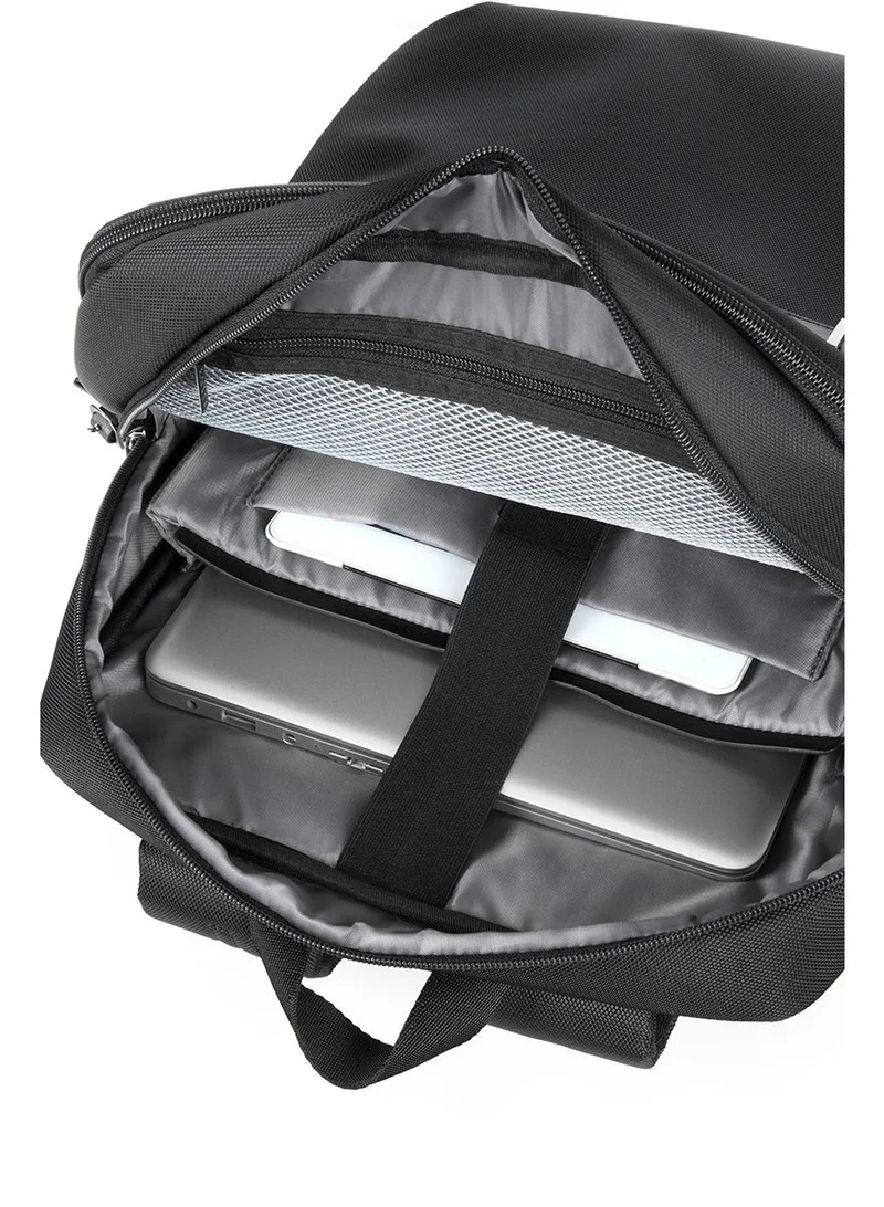 AMERICAN TOURISTER  Nobleton Backpack, 100% Polyester, Black|Smart Sleeve|Antimicrobial Lining|Laptop & Tablet Compartment|Adjustable Strap - 1 Year International Warranty  | Best Price UAE